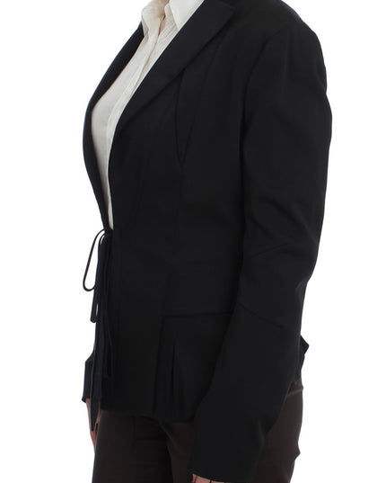 Exte Black Stretch Single Breasted Blazer Jacket