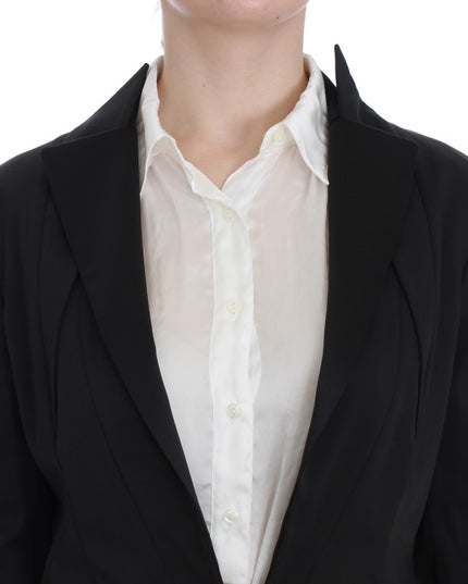 Exte Black Stretch Single Breasted Blazer Jacket