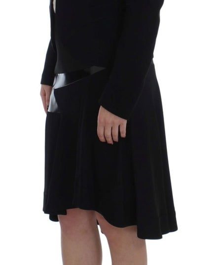 Exte Black Blue Two Piece Suit Skirt & Blazer