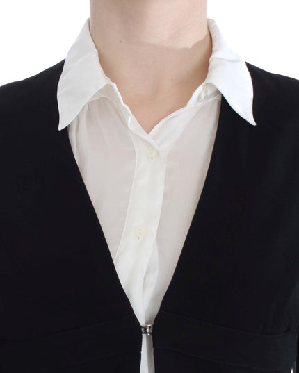 Exte Black Blue Two Piece Suit Skirt & Blazer