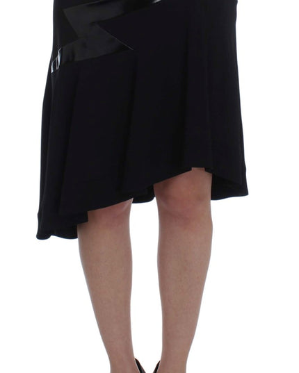 Exte Black Blue Two Piece Suit Skirt & Blazer