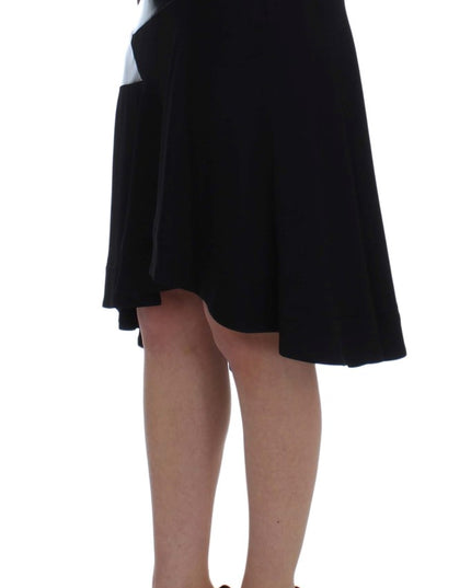 Exte Black Blue Two Piece Suit Skirt & Blazer