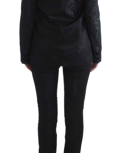 Exte Black One Button Three Piece Suit