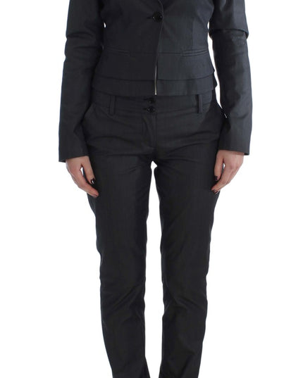 Exte Gray One Button Two Piece Suit