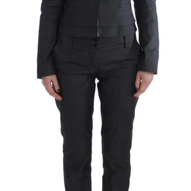 Exte Gray One Button Two Piece Suit