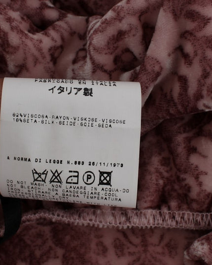 Exte Pink Floral Print Viscose Silk Blouse Top