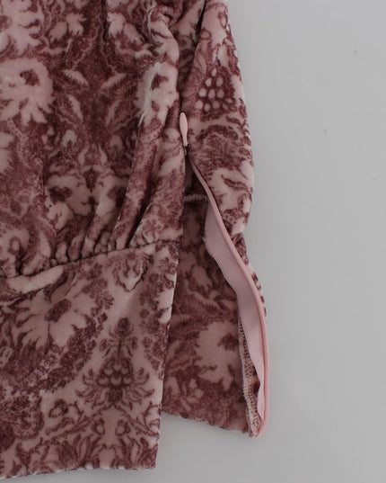 Exte Pink Floral Print Viscose Silk Blouse Top