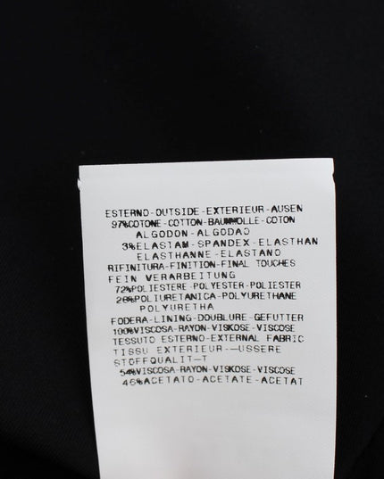 Exte Black Blue Cotton Stretch Straight Skirt