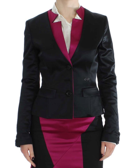 Exte Black Pink Stretch Blazer Jacket