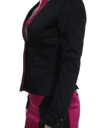 Exte Black Pink Stretch Blazer Jacket