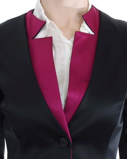 Exte Black Pink Stretch Blazer Jacket