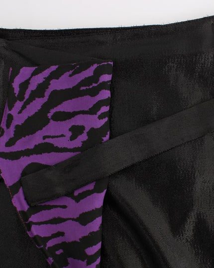 Exte Black Wool Silk Above Knee Straight Skirt