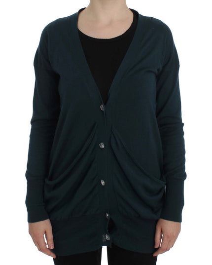 PINK MEMORIES Green Button Down Cardigan Sweater