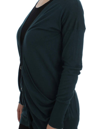 PINK MEMORIES Green Button Down Cardigan Sweater