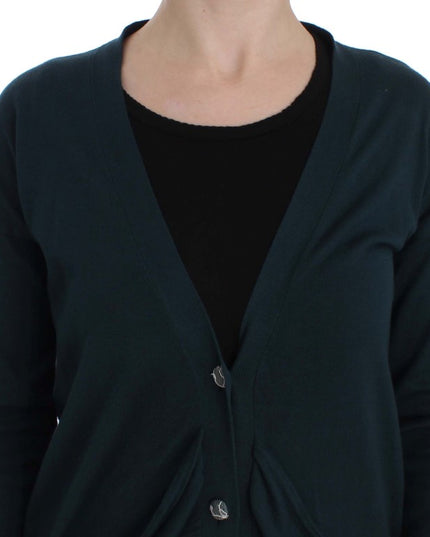 PINK MEMORIES Green Button Down Cardigan Sweater