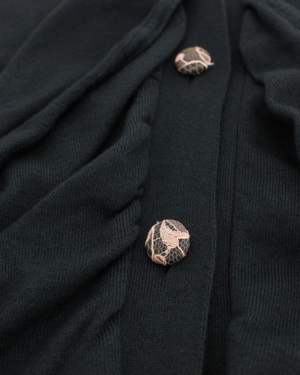 PINK MEMORIES Green Button Down Cardigan Sweater