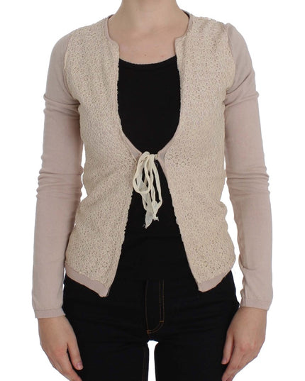 PINK MEMORIES Pink Floral Lace Wrap Sweater