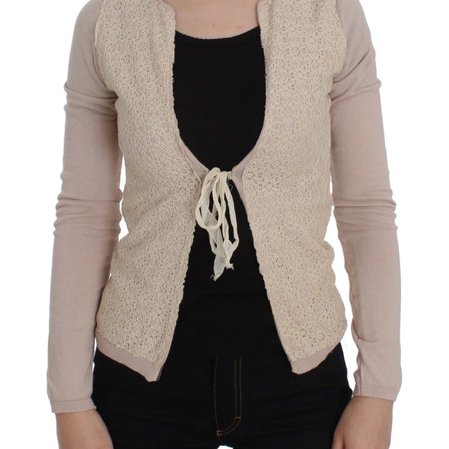 PINK MEMORIES Pink Floral Lace Wrap Sweater
