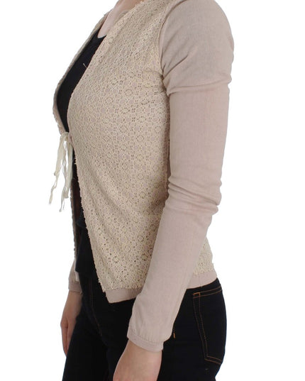 PINK MEMORIES Pink Floral Lace Wrap Sweater