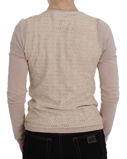 PINK MEMORIES Pink Floral Lace Wrap Sweater