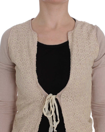 PINK MEMORIES Pink Floral Lace Wrap Sweater