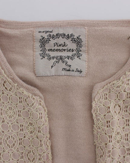 PINK MEMORIES Pink Floral Lace Wrap Sweater