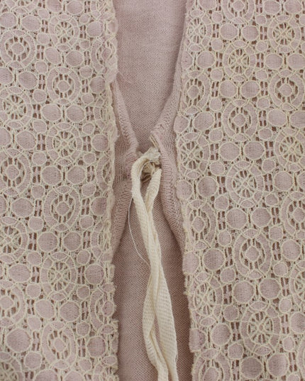 PINK MEMORIES Pink Floral Lace Wrap Sweater