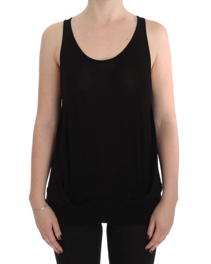 PLEIN SUD Black Stretch Sleeveless Blouse