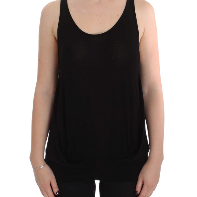 PLEIN SUD Black Stretch Sleeveless Blouse
