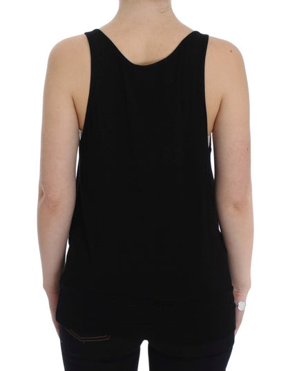 PLEIN SUD Black Stretch Sleeveless Blouse
