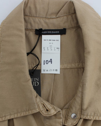 PLEIN SUD Beige Cotton Sleeveless Shirt