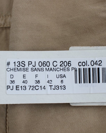 PLEIN SUD Beige Cotton Sleeveless Shirt