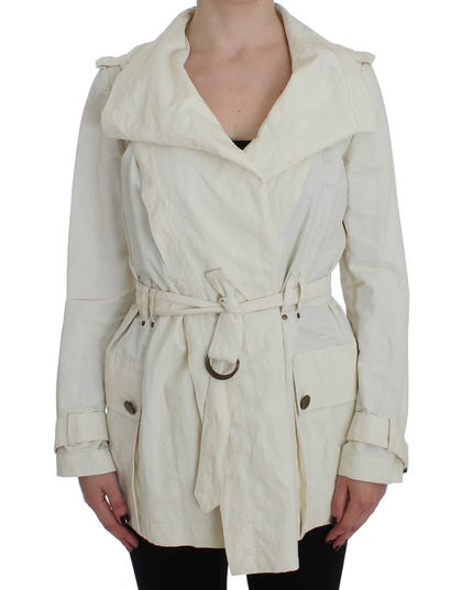 PLEIN SUD White Trench Coat Jacket