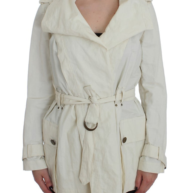PLEIN SUD White Trench Coat Jacket