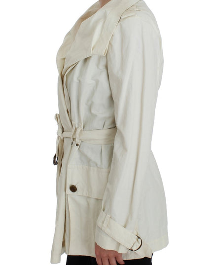 PLEIN SUD White Trench Coat Jacket