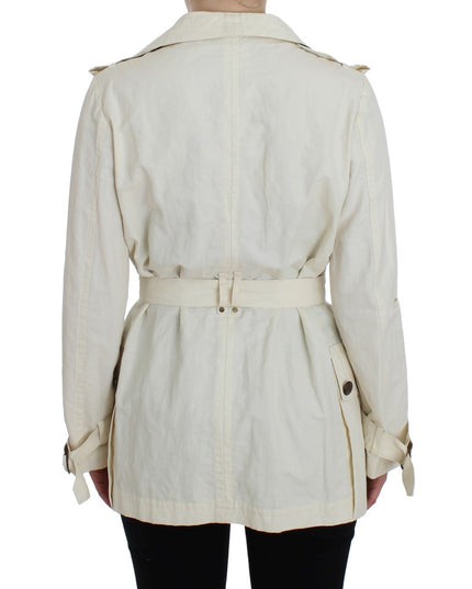 PLEIN SUD White Trench Coat Jacket