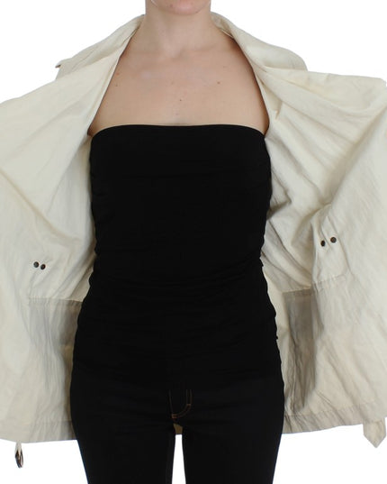 PLEIN SUD White Trench Coat Jacket