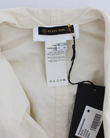 PLEIN SUD White Trench Coat Jacket