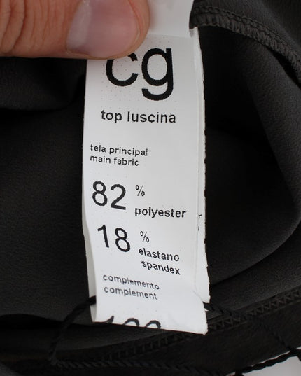 CORA GROPPO Gray Blue Stretch Blouse Top