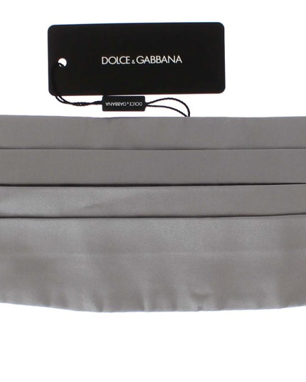 Dolce & Gabbana Silver Wide Belt Silk Cummerbund