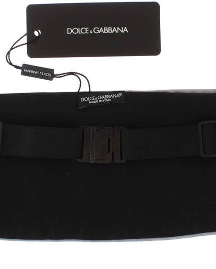 Dolce & Gabbana Silver Wide Belt Silk Cummerbund