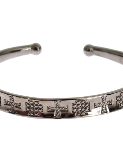 Nialaya Gray Rhodium 925 Silver Bangle Bracelet