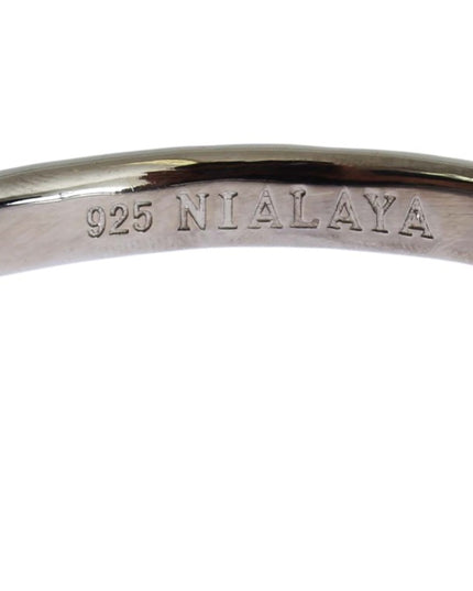 Nialaya Gray Rhodium 925 Silver Bangle Bracelet