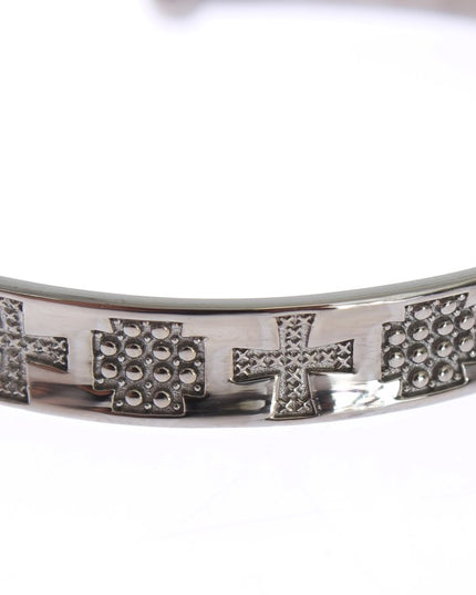 Nialaya Gray Rhodium 925 Silver Bangle Bracelet