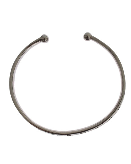 Nialaya Gray Rhodium 925 Silver Bangle Bracelet
