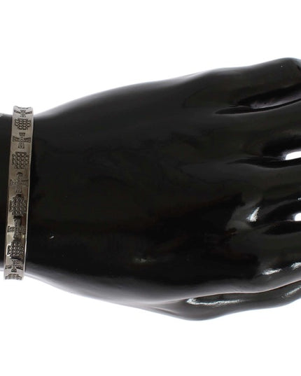 Nialaya Gray Rhodium 925 Silver Bangle Bracelet