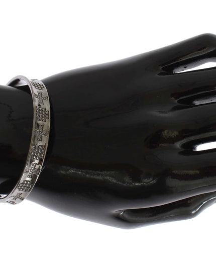 Nialaya Gray Rhodium 925 Silver Bangle Bracelet