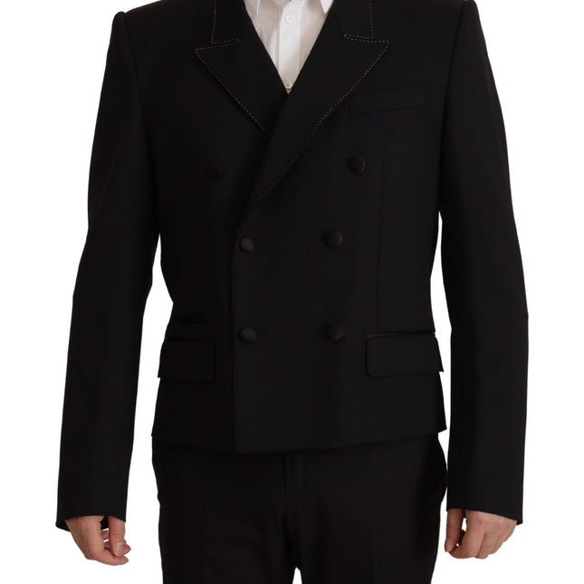 Dolce & Gabbana Black Double Breasted Coat Blazer Jacket