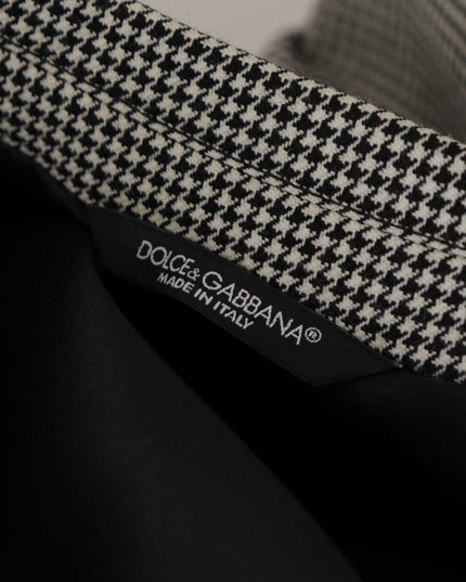 Dolce & Gabbana Gray Checkered Single Breasted Jacket Blazer