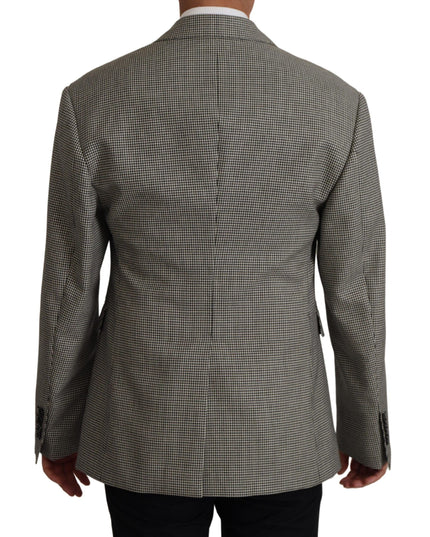 Dolce & Gabbana Gray Checkered Single Breasted Jacket Blazer